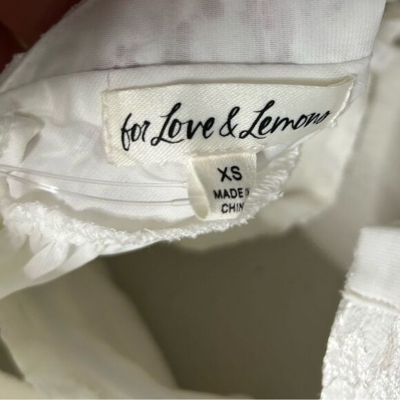 For Love And Lemons Frances Puff Sleeve Mini Dress in White - Picture 16 of 16
